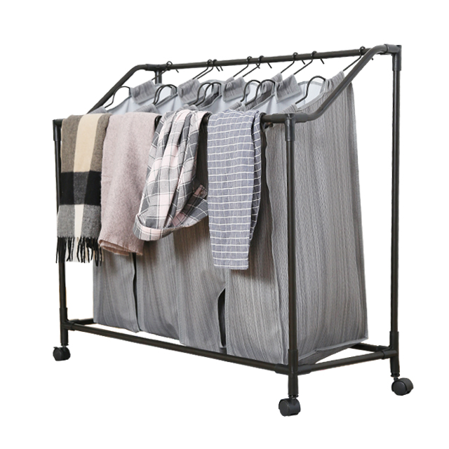 Wholesale Collapsible Foldable Laundry Sorter Cart Laundry Basket Hamper