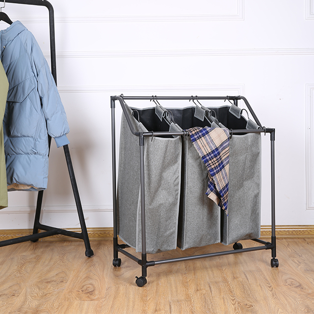Wholesale Collapsible Foldable Laundry Sorter Cart Laundry Basket Hamper