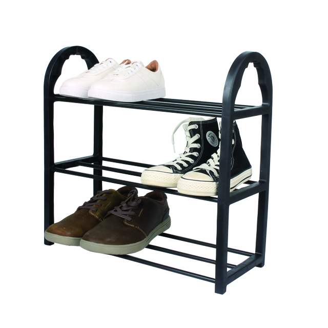 XLW-8818 3 Tiers Simple Plastic Shoe Rack Organizer 